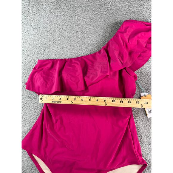 Kona Sol Swimsuit Womens XL Pink Padded One Piece Asymmetrical One Shoulder NWT - Picture 5 of 11